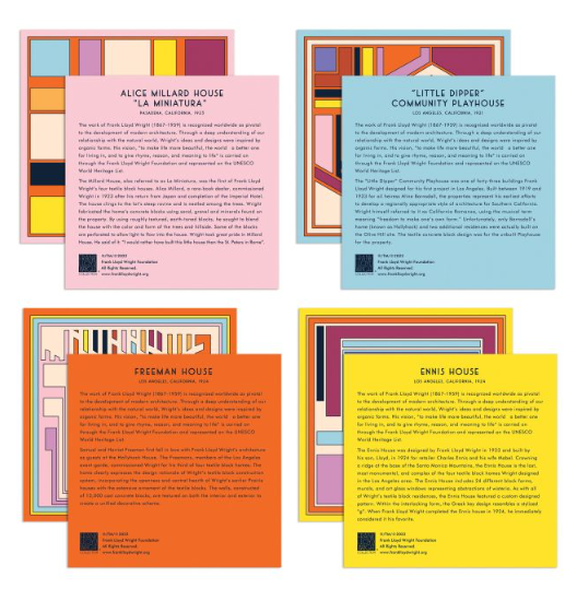 Frank Lloyd Wright Block Puzzle - Set of 4