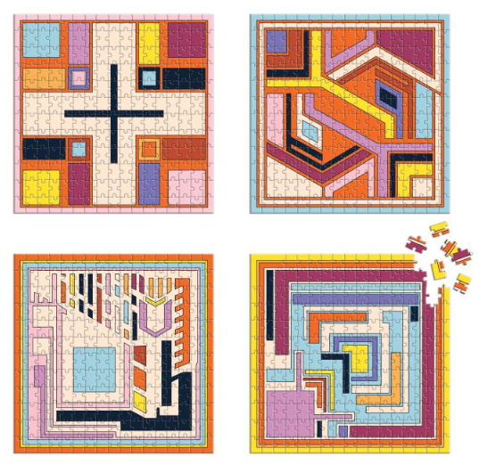 Frank Lloyd Wright Block Puzzle - Set of 4