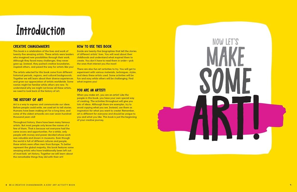 Be a creative changemaker: A kids' art activity book inspired by the amazing life stories of diverse artists from around the world