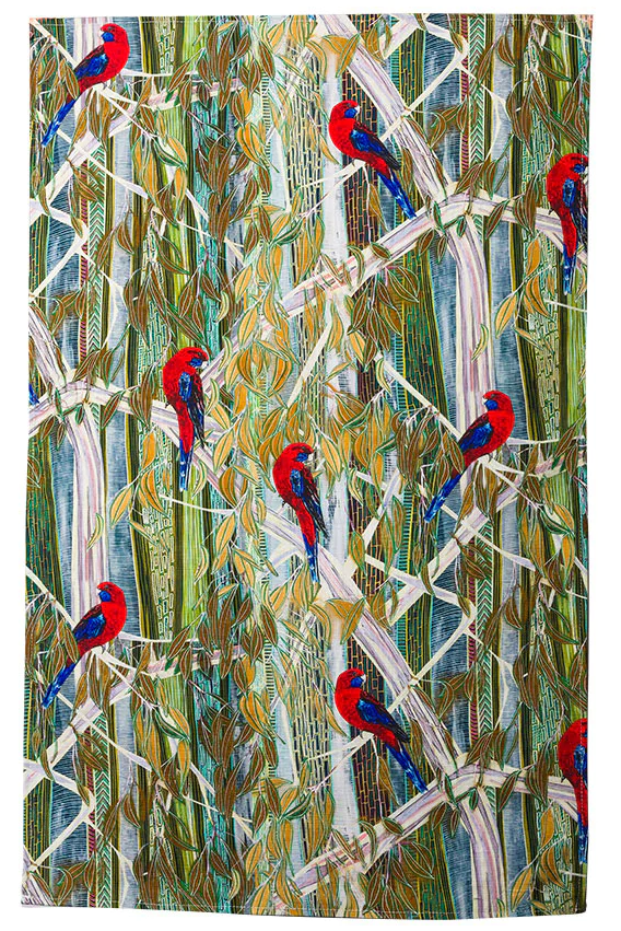 Brigid Tea towel - Rosellas