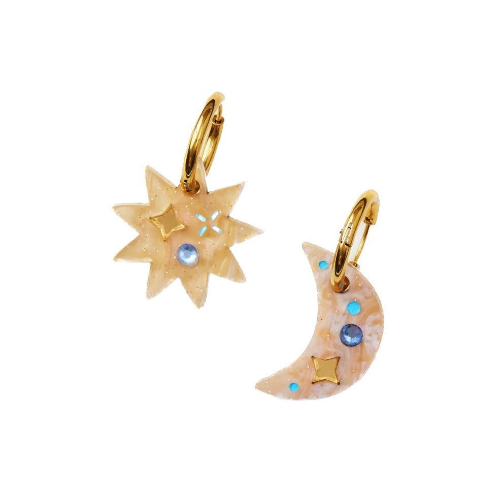 Martha Jean - Day Night gold earrings