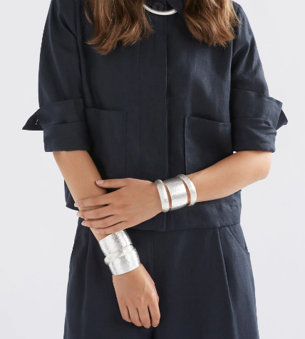 Gild thin cuff bangle - Silver