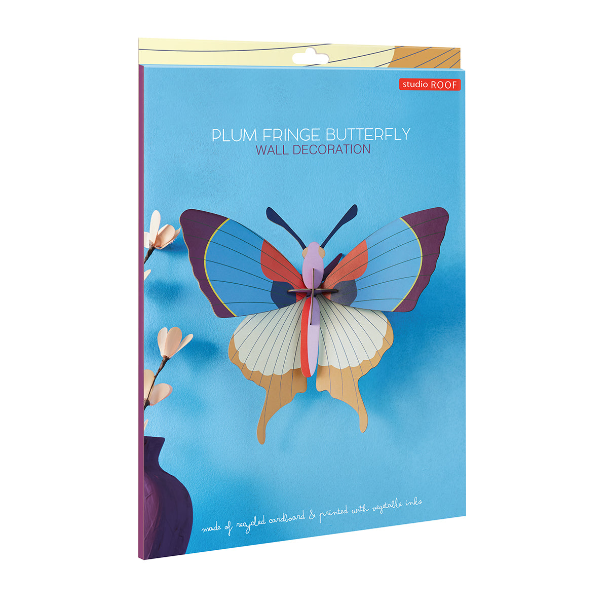 Studio Roof wall art - Butterflies (A4) Plum Fringe