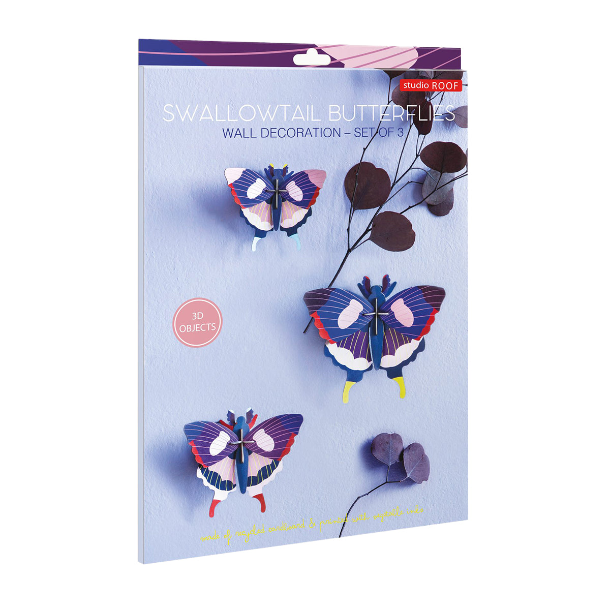 Studio Roof wall art - Butterflies (A4) Set of 3 Swallowtails