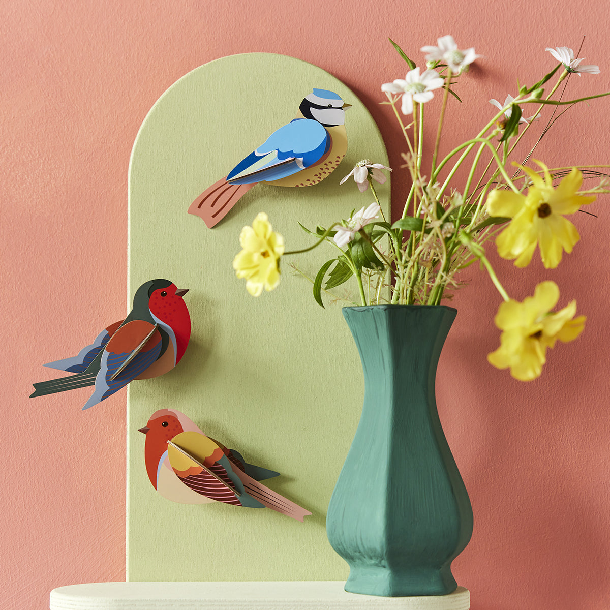 Studio Roof wall art - Garden birds (B6) Blue Tits