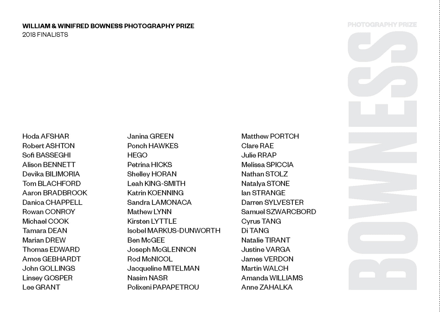 Bowness Prize Catalogue 2018