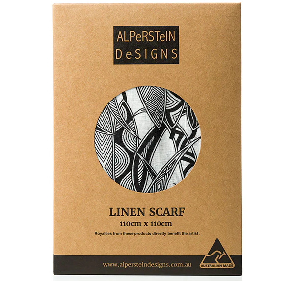 Dancing Wombat Linen Scarf