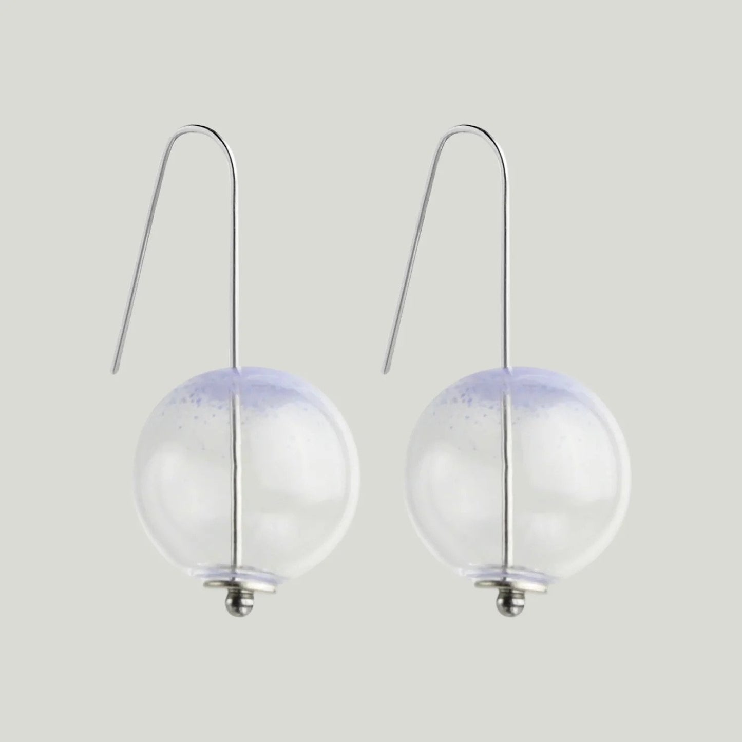 beuy - Small globe glass earrings- Pale Lilac