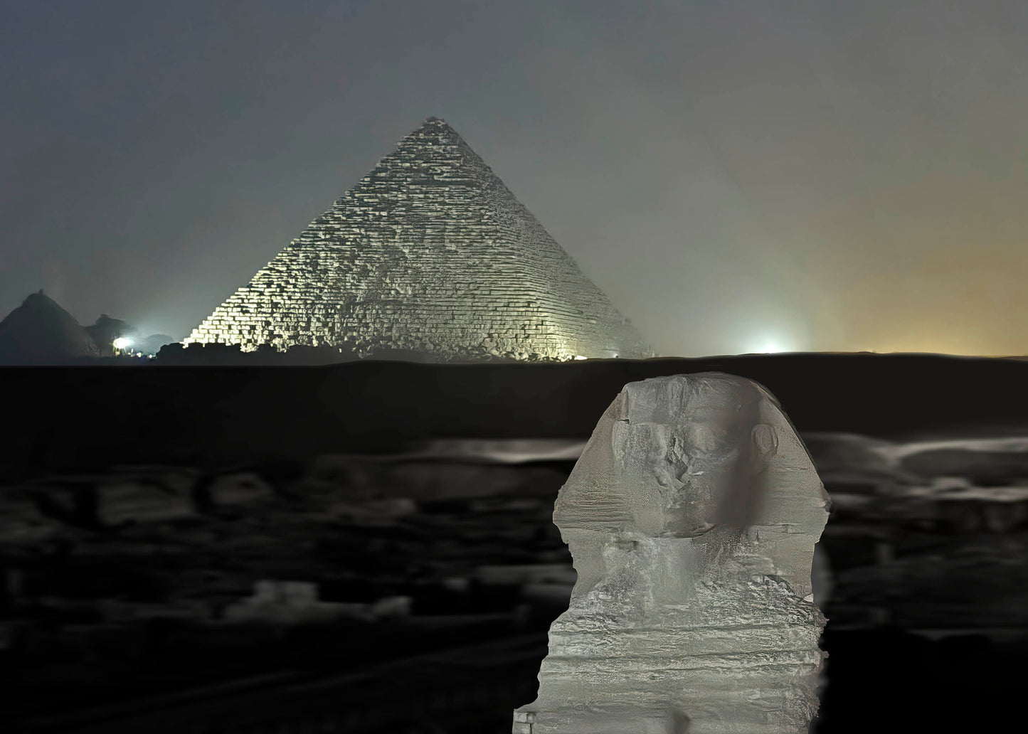 John GOLLINGS: Giza Pyramids by Moonlight 01