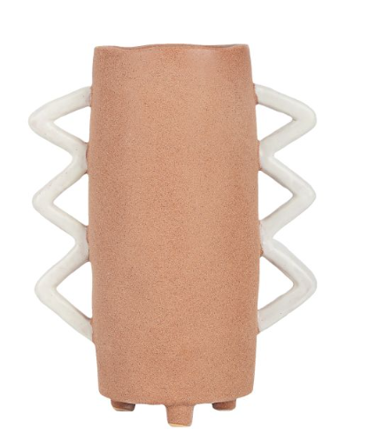 Rolly Vase - Terracotta / White