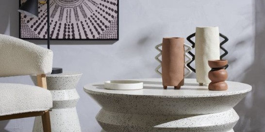 Rolly Vase - Terracotta / White
