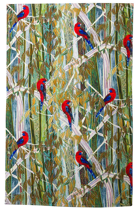 Brigid Tea towel - Rosellas