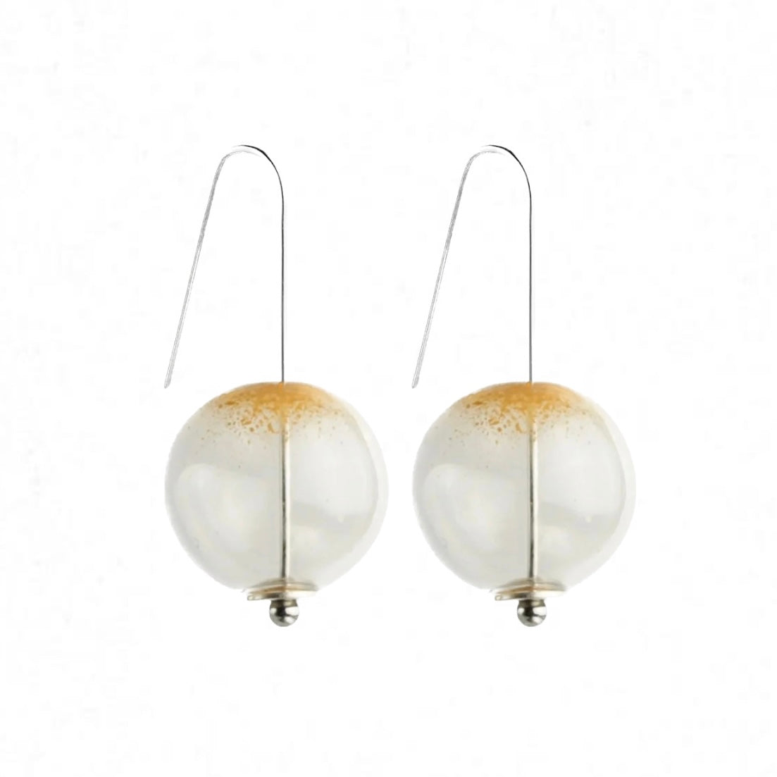 beuy - Small globe glass earrings- Sand