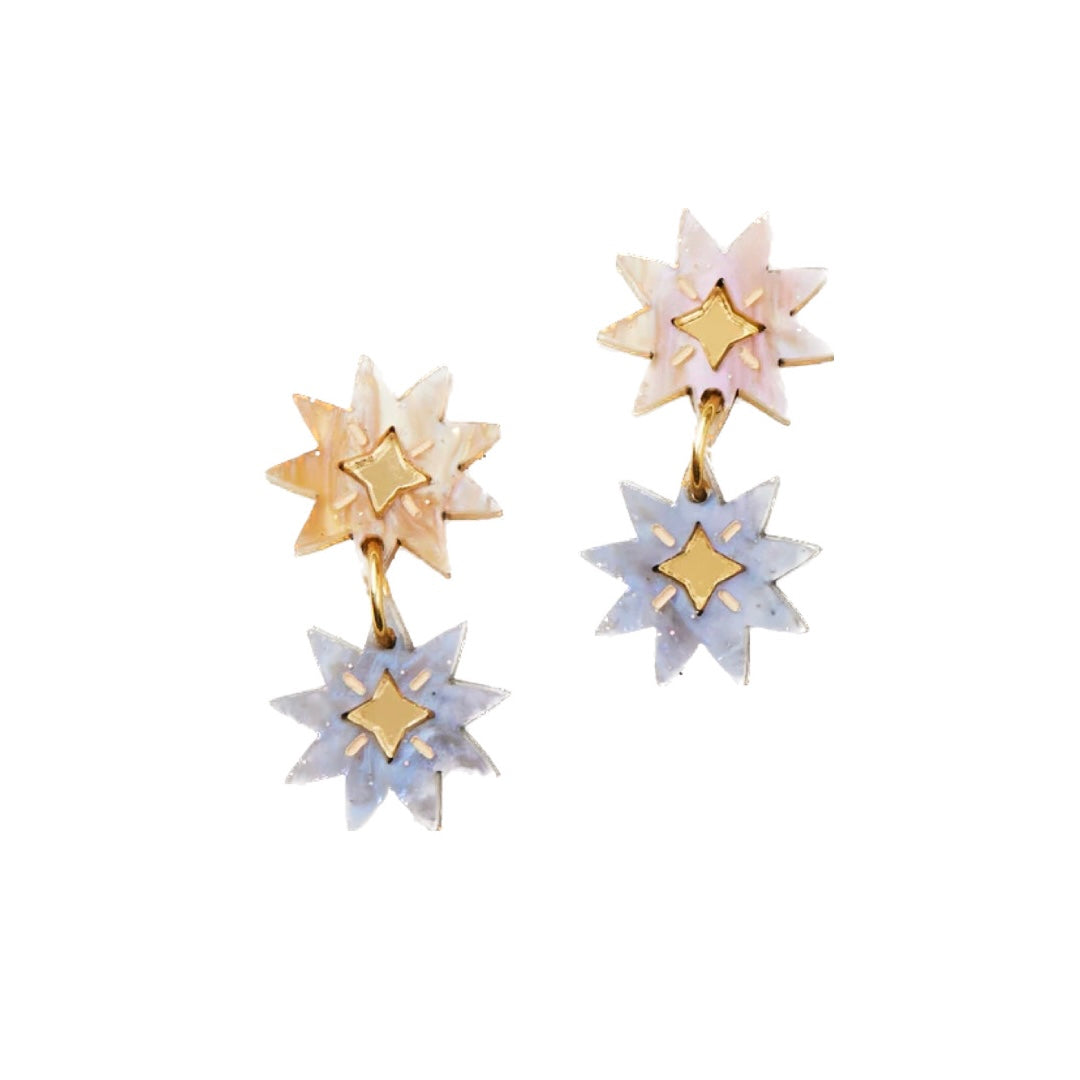Martha Jean - Double stars earrings