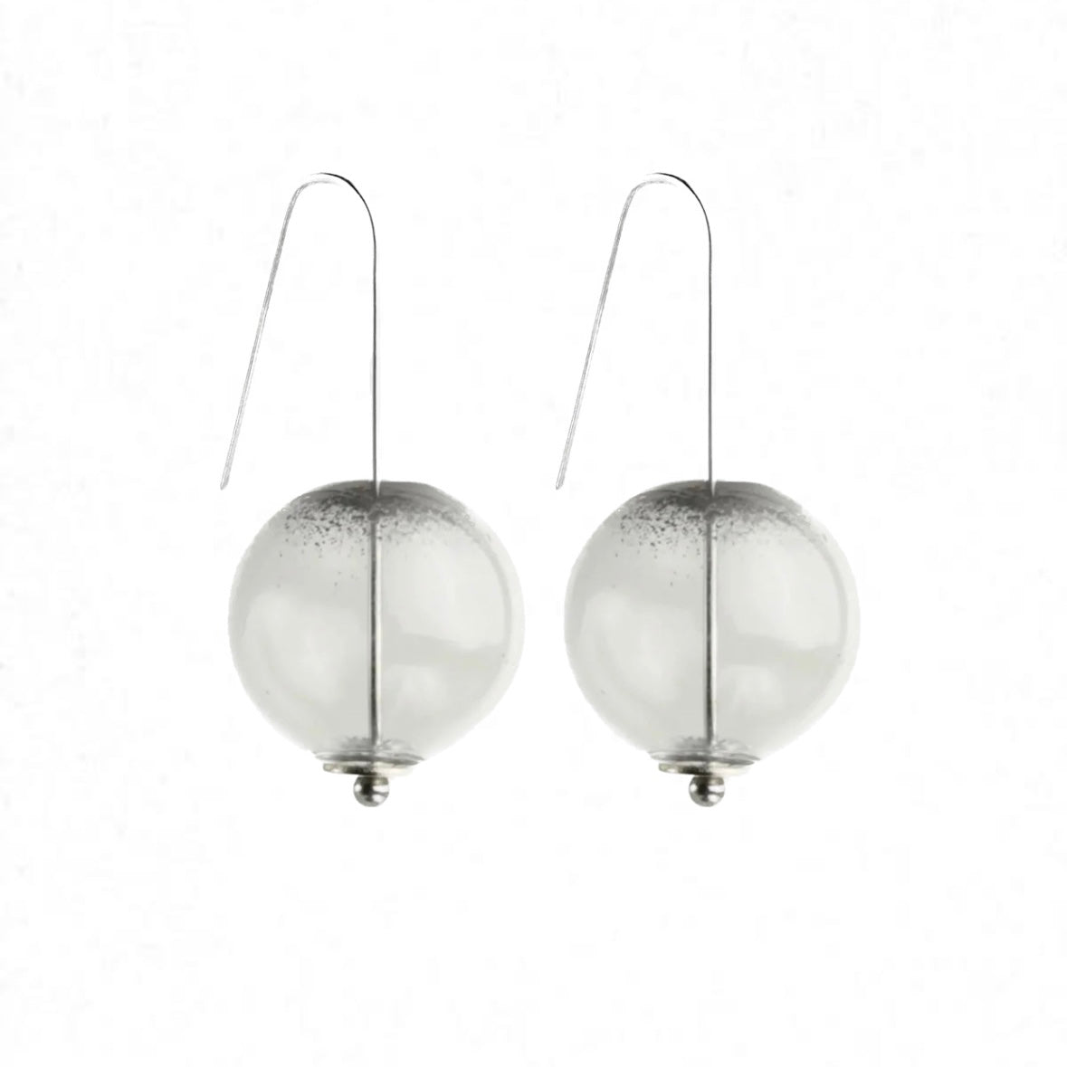 beuy - Small globe glass earrings- Chrome