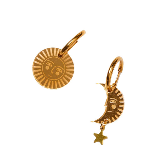 Martha Jean - Erma + Venus gold mirror earrings