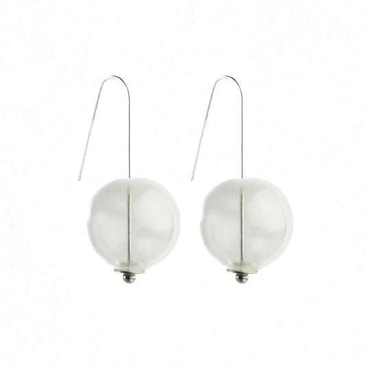 beuy - Small globe glass earrings- Grey