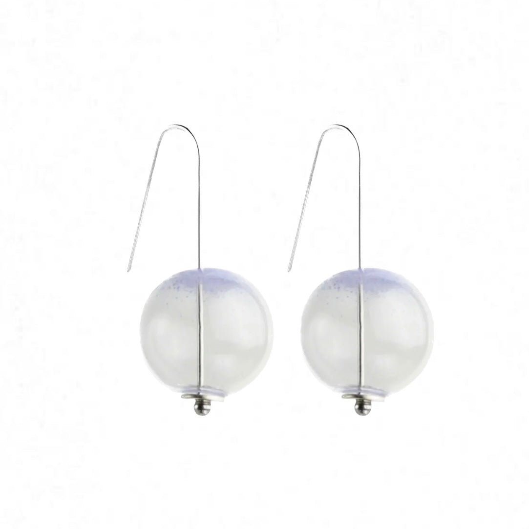 beuy - Small globe glass earrings- Pale Lilac