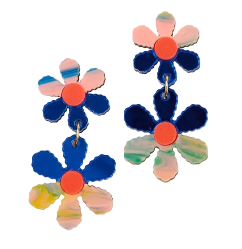 Martha Jean - Twin daisy chain earrings