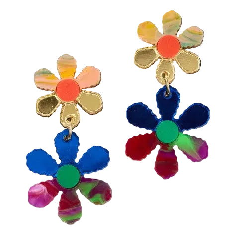 Martha Jean - Twin daisy chain earrings
