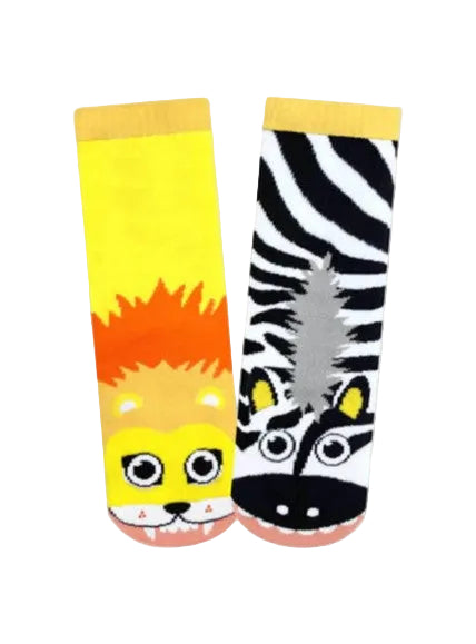 Pals Socks - Lion & Zebra