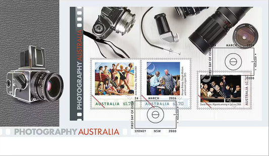 Photography Australia First Day Cover mini sheet stamps