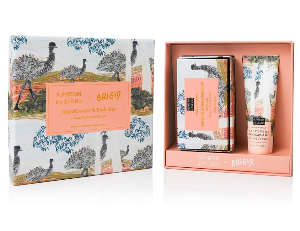 Saltbush & Macadamia hand cream & body bar Gift Box