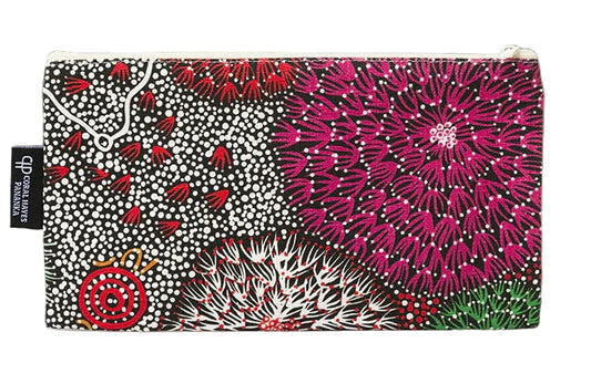 Coral Hayes cotton zip bag