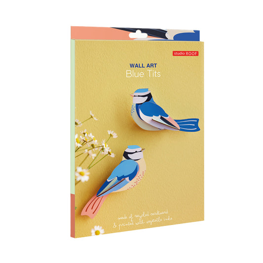 Studio Roof wall art - Garden birds (B6) Blue Tits