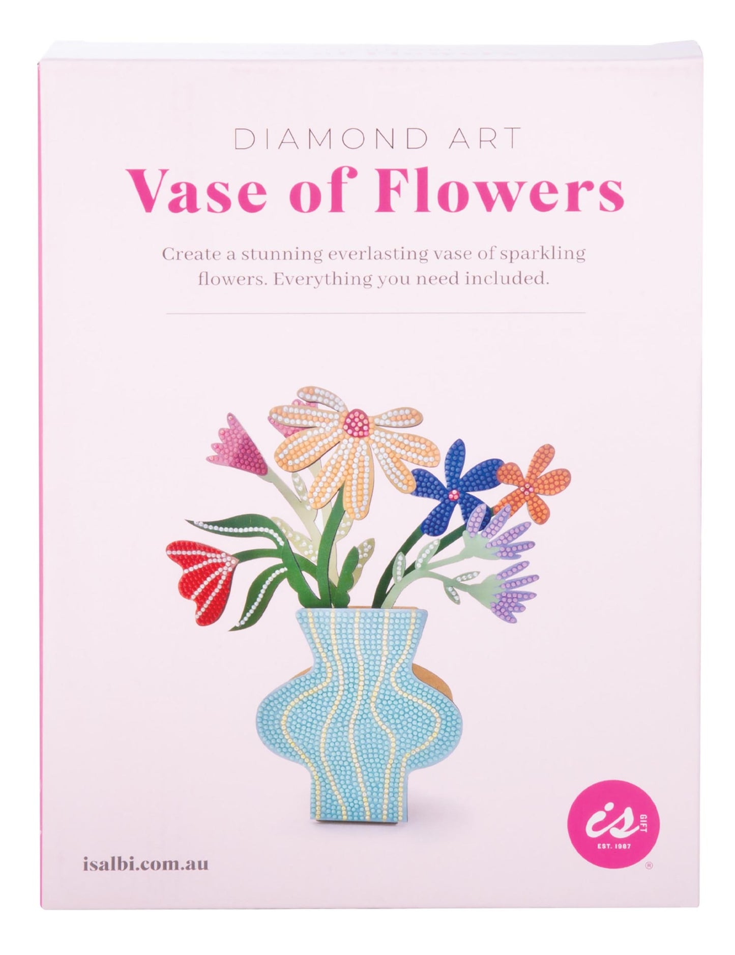 Diamond art vase of flowers