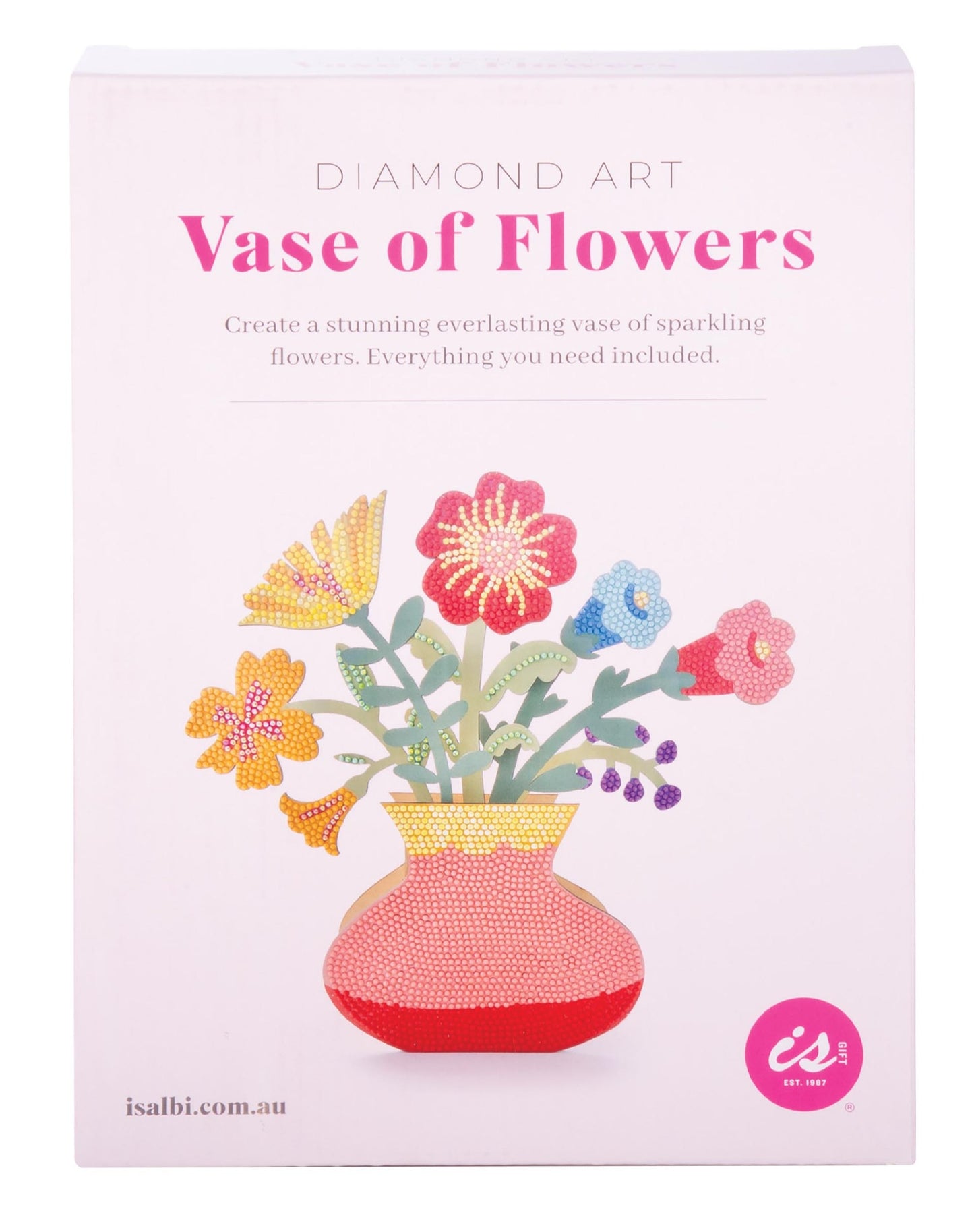 Diamond art vase of flowers