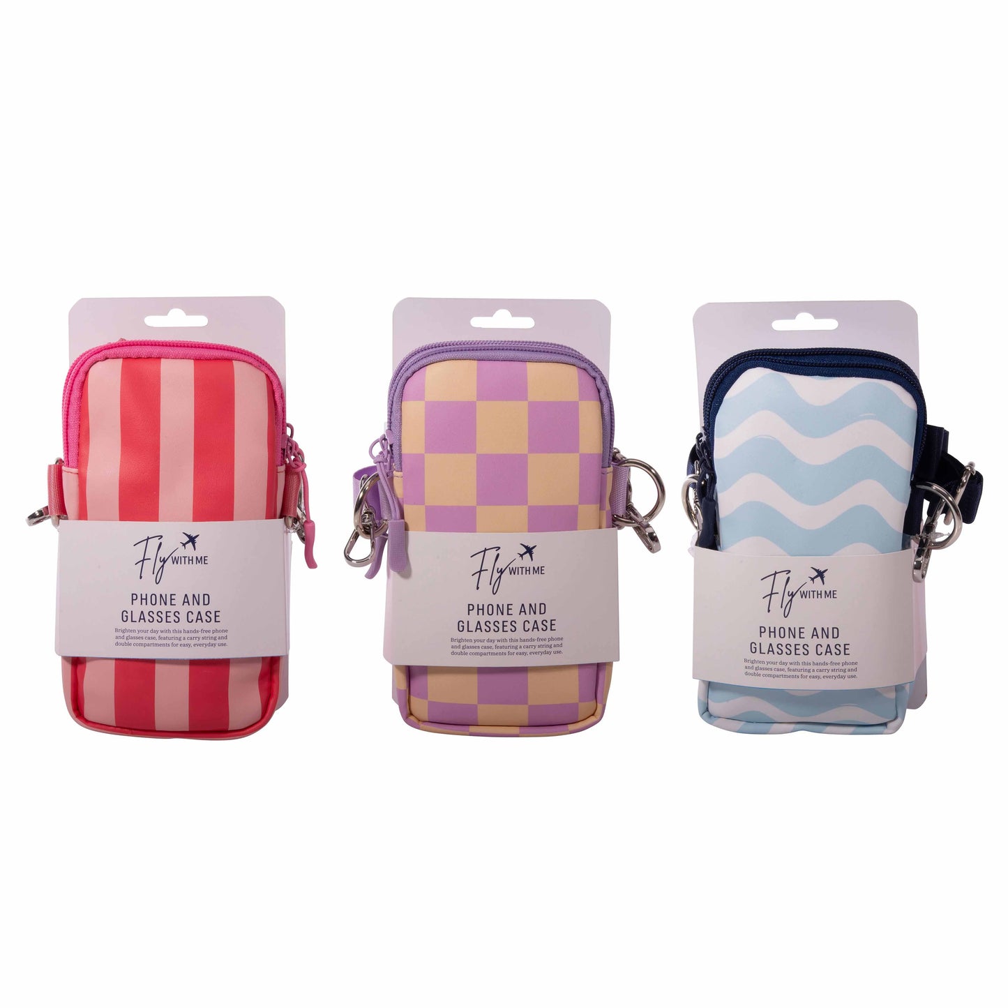 Phone and glasses cross body case