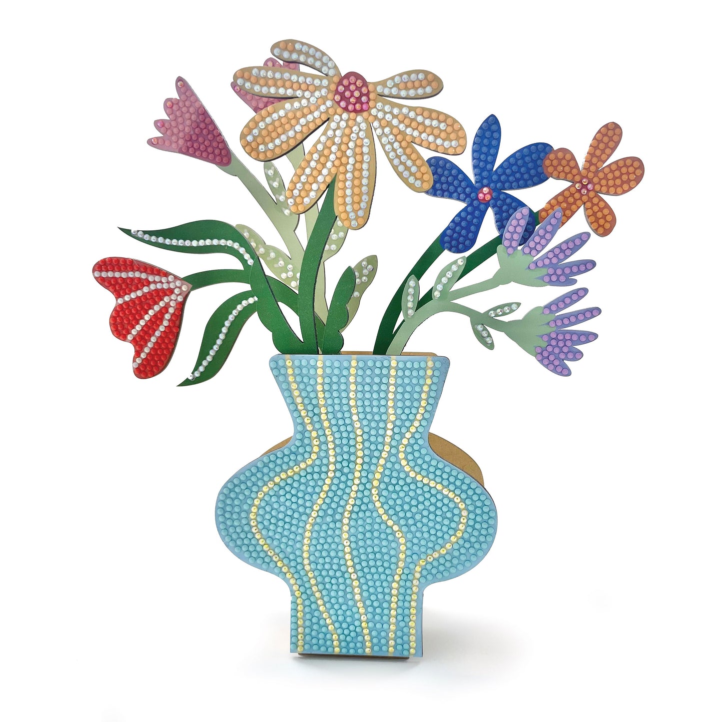 Diamond art vase of flowers