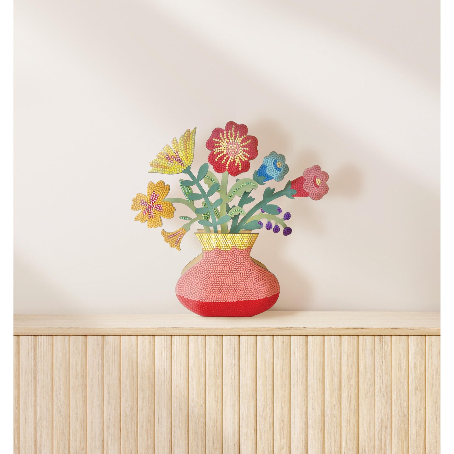 Diamond art vase of flowers