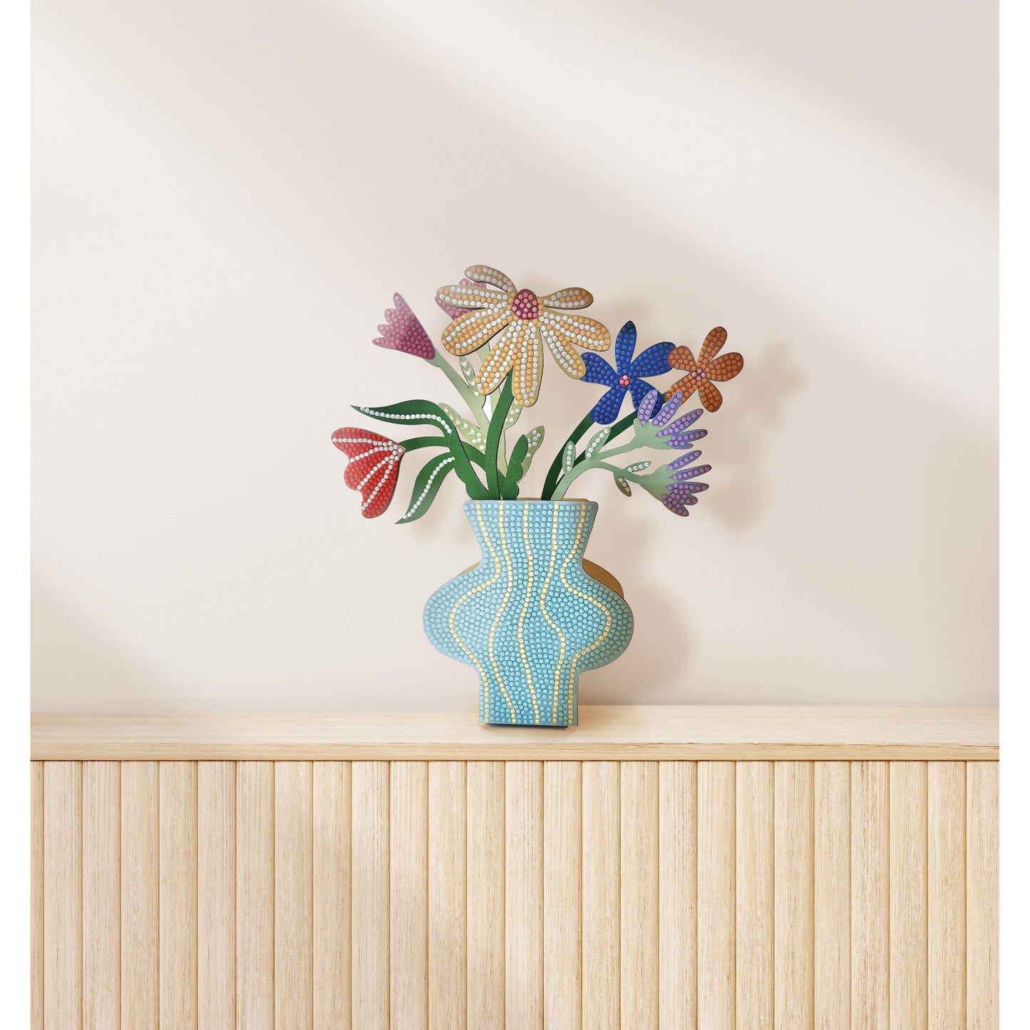 Diamond art vase of flowers