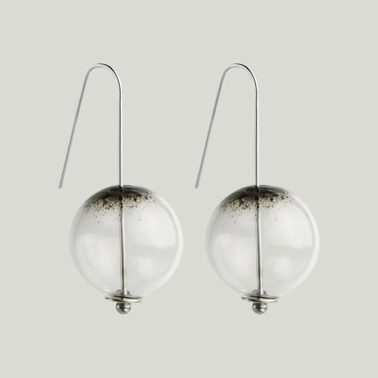 beuy - Small globe glass earrings- Black