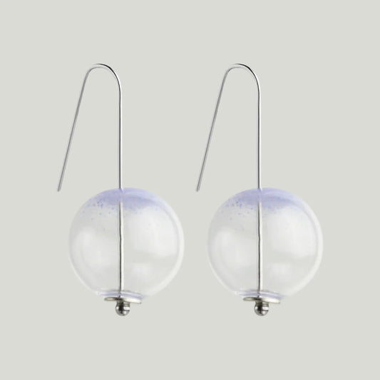 beuy - Small globe glass earrings- Pale Lilac