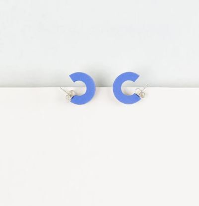Erin Lightfoot - Earrings small blue 2 tone hoop