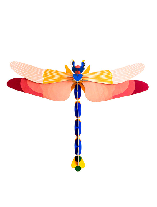 Deluxe pink dragonfly wall decoration