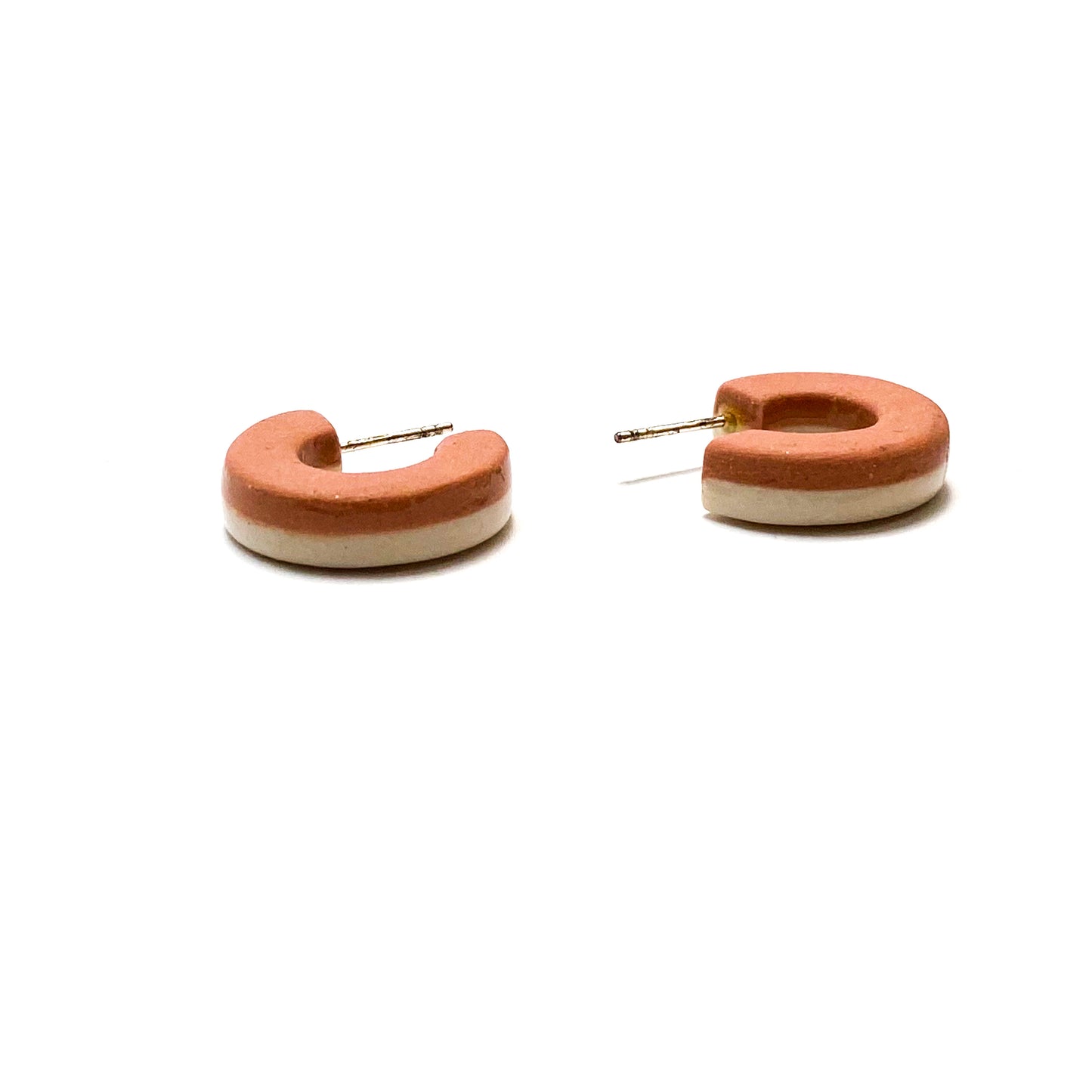 Erin Lightfoot - Earrings small brown 2 tone hoop